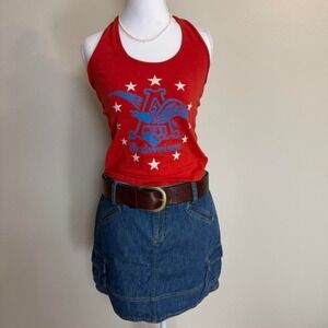 Budweiser Red Halter Top Sz M